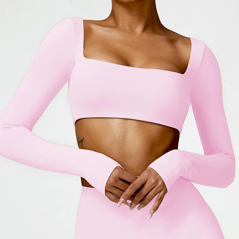 Women’s Yoga Crop Top – breathable, quick-dry activewear for yoga, running, and fitness.