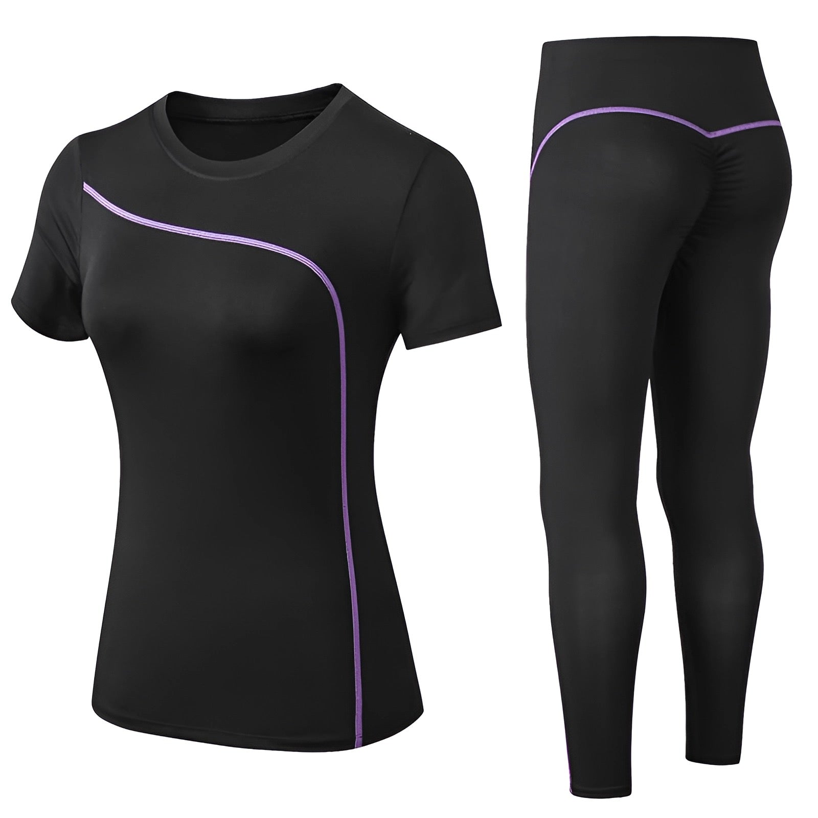 Striped Harmony Yoga Set-S Cure-Sports Cure